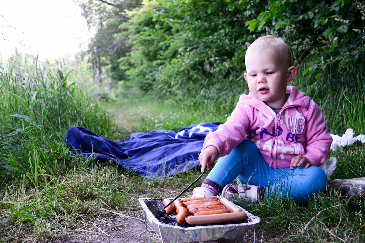 Grill med dottern